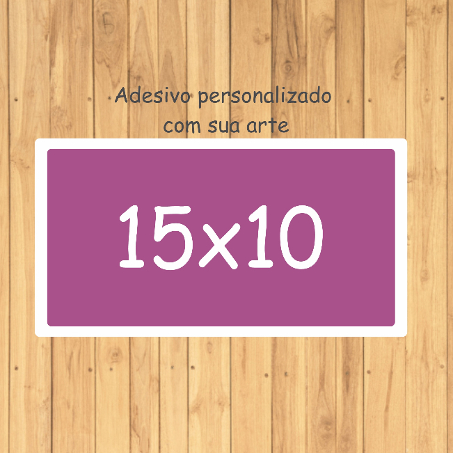 Adesivo Retangular 15x10 cm - Personalizado Com Sua Arte - 12 unidades