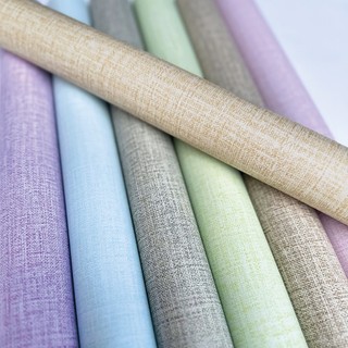 Papel de Parede Imita Tecido Algodão Com Textura Adesivo Vinílico Lavável Para Sala Quarto