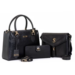 Kit Bolsa Transversal Feminina Alça Ajustável Tote e Bolsa Tiracolo de lado Com Carteira