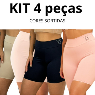 KIT 4 Anagua Short Segunda Pele Cos Alto Duplo Bermuda Intimo Modelador Lingerie Feminina em Oferta na Shopee
