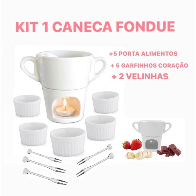 Kit Fondue de Porcelana - Primeira Linha