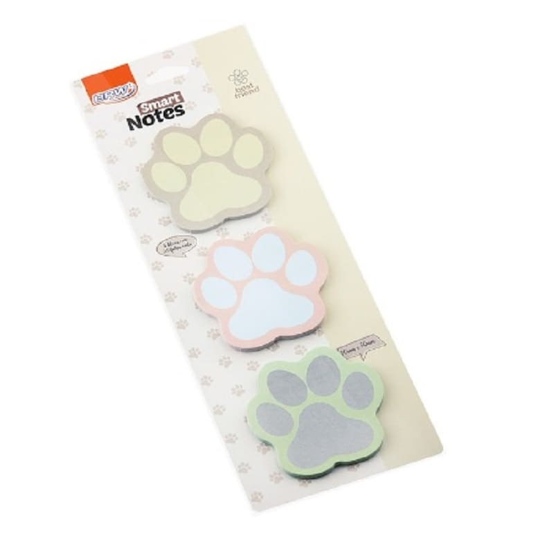 Bloco De Notas Patinhas de Gato – Brw – 70Mm X 70Mm  3 Blocos Com 25 Folhas Cada