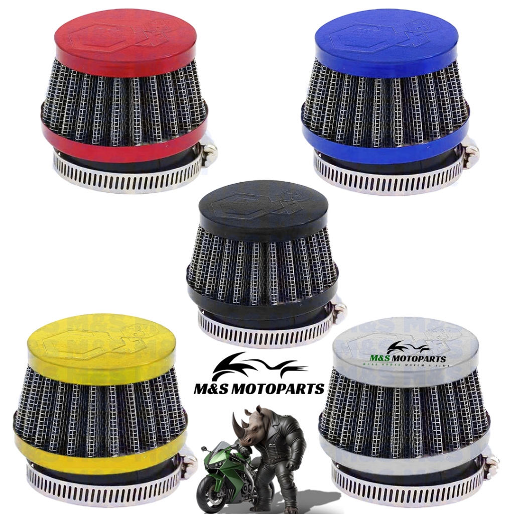 FILTRO DE AR ESPORTIVO COM ADAPTADOR MEDIDAS 28,0MM - 35,0MM - 45,0MM - RETO em Oferta na Shopee