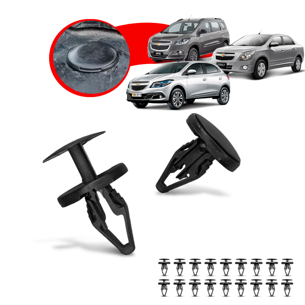 Kit 20 Grampo Presilha Parachoque Parabarro Onix Spin Cobalt Cruze 2012 13 14 15 16 17 18 19 2020