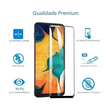 Película de Vidro HD Temperado 3D/9D p/Samsung A02/02S/A12/A22 4G/A22 5G/A32 4G/A32 5G/A52/A52S/A72 em Oferta na Shopee