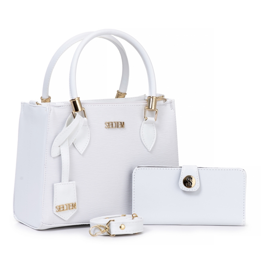 Bolsa Transversal Branca Com Carteira Feminina Kit