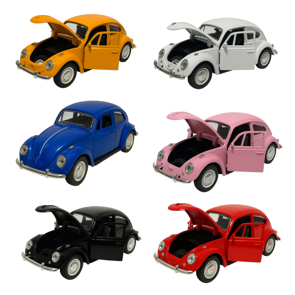 Carrinho Brinquedo Fusca de Alloy Modelo de Carro com Fricção Esportivo Fusquinha Coleção ...