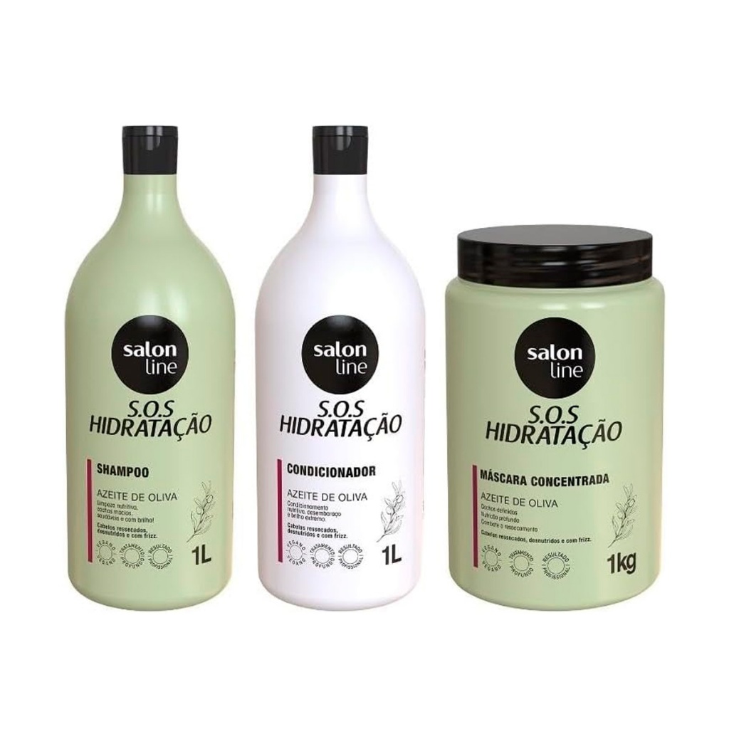 Kit SOS Hidratação Ultra Cachos com Máscara de Hidratação Salon Line