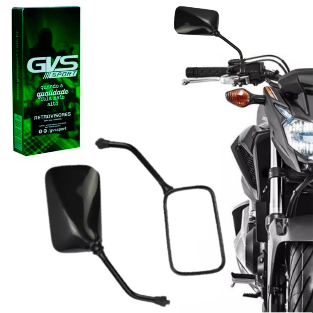 Retrovisor Gvs Moto Strada Twister Abs Par Para Honda Barato em Oferta na Shopee