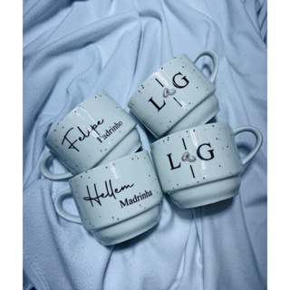 Kit Xicaras Personalizada - Casamento Ou sua arte dias dos namorados  festa e eventos Padrinho dinda dindo em Oferta na Shopee