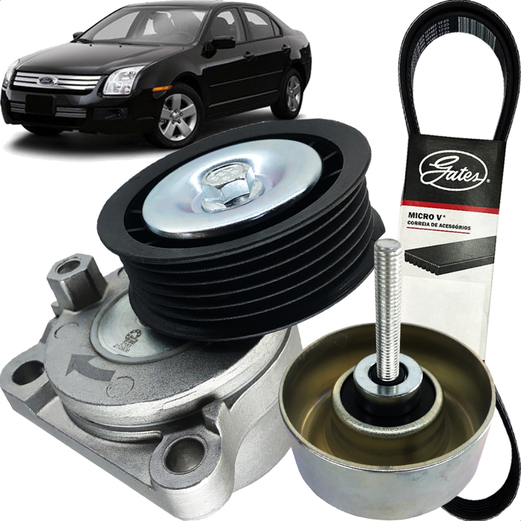 Kit Correia do Alternador Fusion 2.3 16v Duratec com direção eletro-hidráulica 2006 2007 2008 2009
