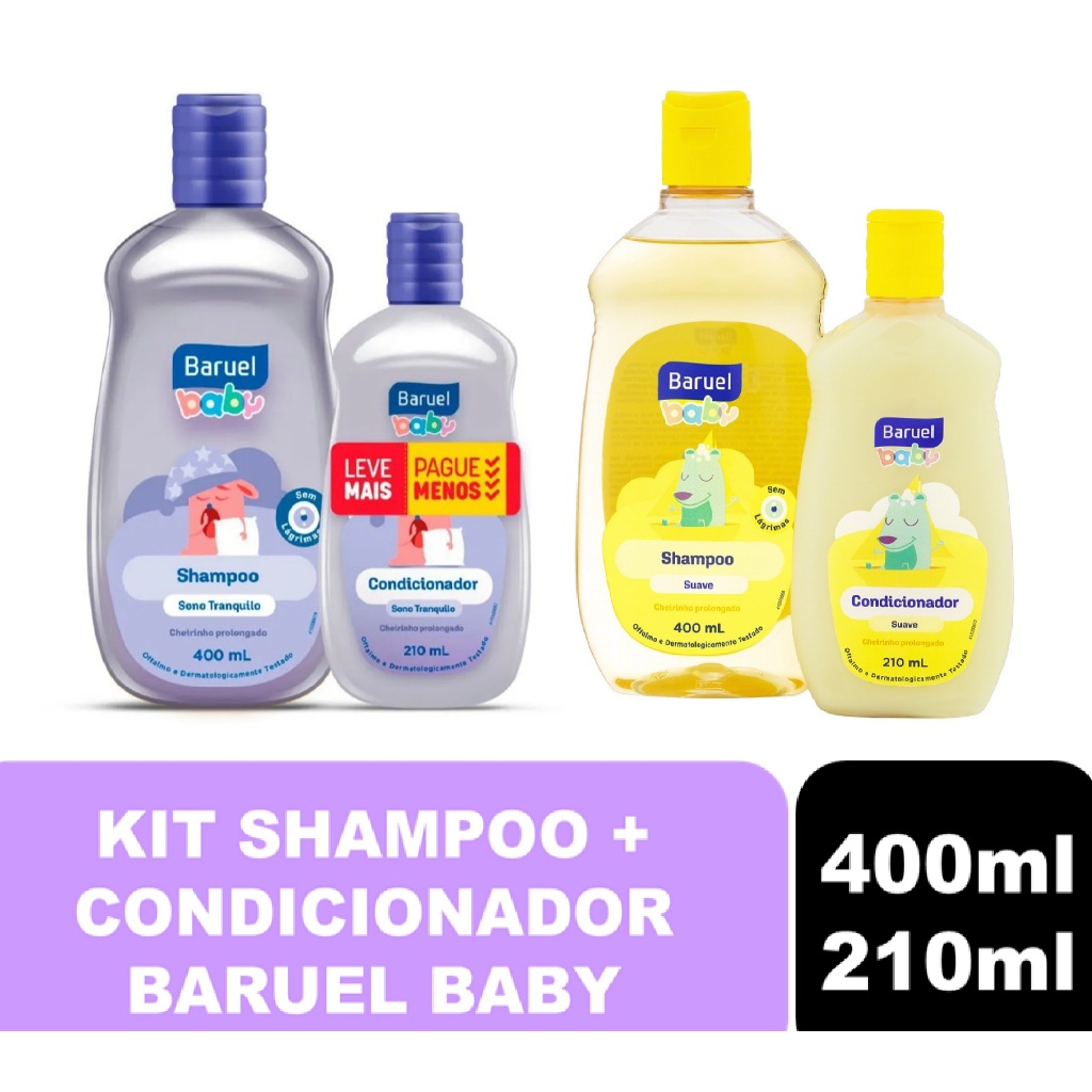 Kit Baruel Baby Shampoo 400ml + Condicionador 210ml em Oferta na Shopee