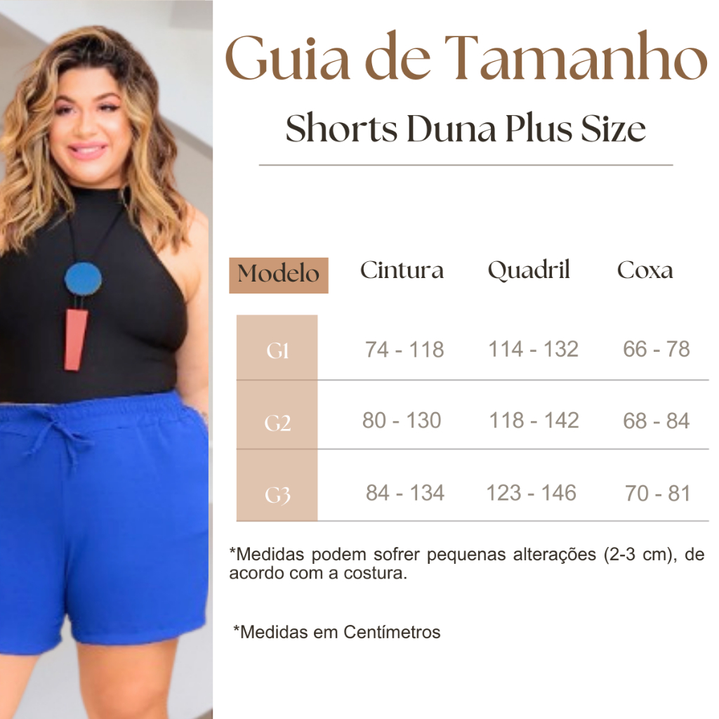 Kit 2, 3 Ou 5 Shorts Plus Size Cintura Alta Moda Feminina Tecido Duna G1 Ao G3 Monte Seu Kit
