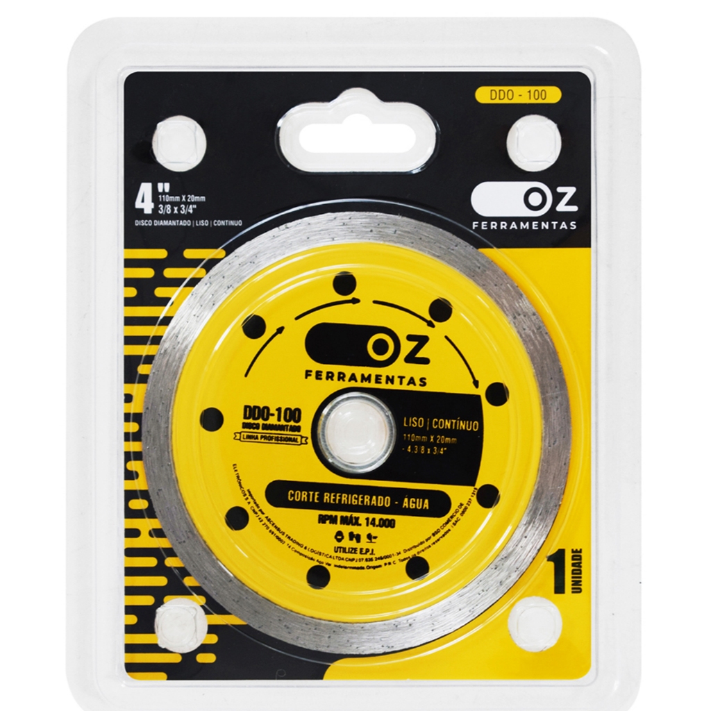 Disco Diamantado Contínuo/liso 4'' Para Esmerilhadeira