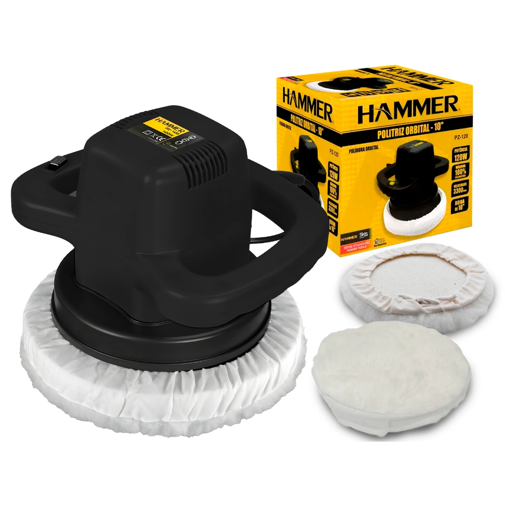 Politriz Orbital 10 Pol 250mm Polidor Automotivo 120w 3300rpm Cor Preto Gypz120 Hammer - Home & Living