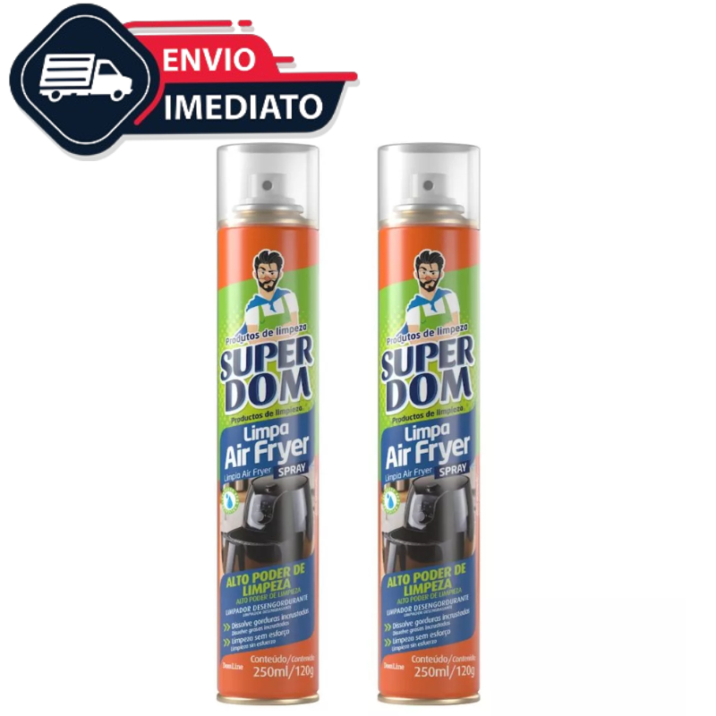 Kit 2 Limpa Air Fryer Super Dom Spray - 250ml (Alto Poder de Limpeza)