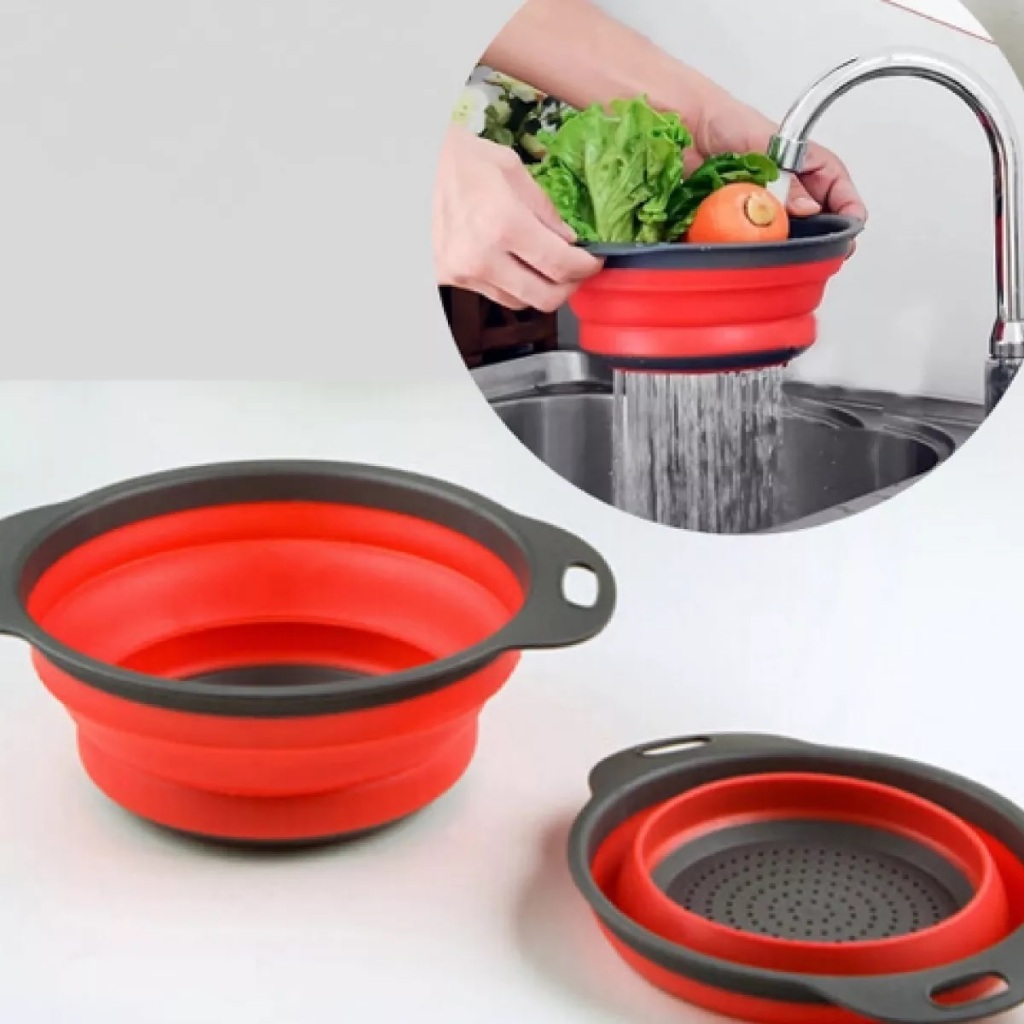 Escorredor De Silicone Dobrável Higiênico Livre De BPA Escorredor Cozinha Macarrão Salada Utilidades