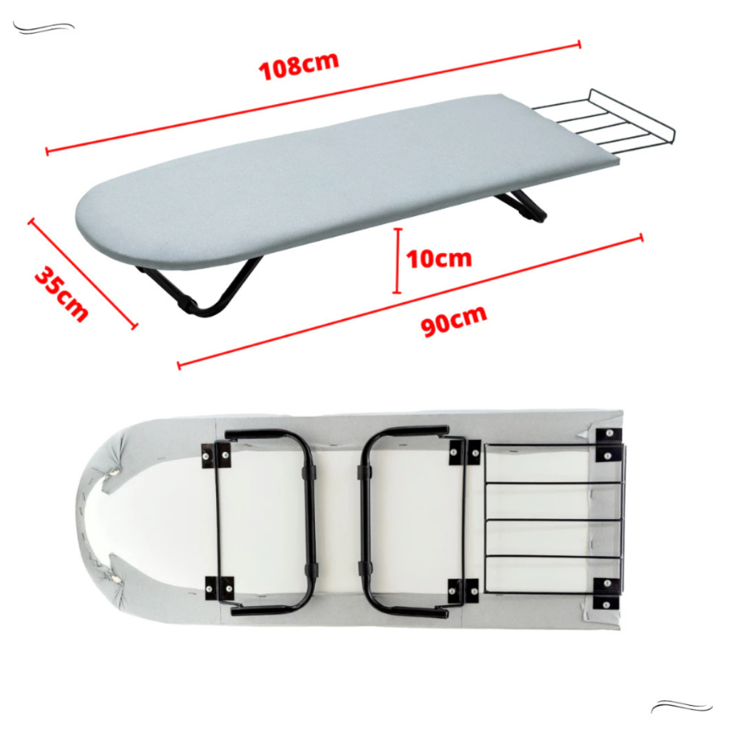 Mesa Tabua de Passar Roupa Portátil Pé Dobrável Cama Mesa Porta Ferro