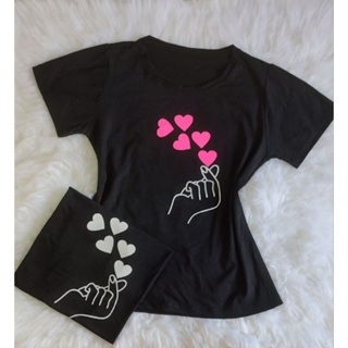 T-shirt E Blusinha Feminina De Coração Estalos Dedo Camisetas E Babylook em Oferta na Shopee