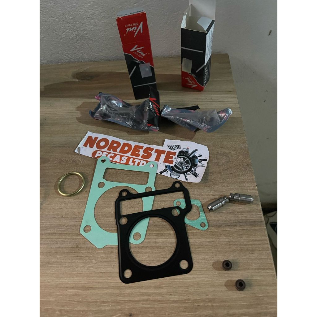 Jogo Junta Kit A + Válvulas + Guias + Retentores Válvulas ybr/xtz/factor 125 2000 ate 2016