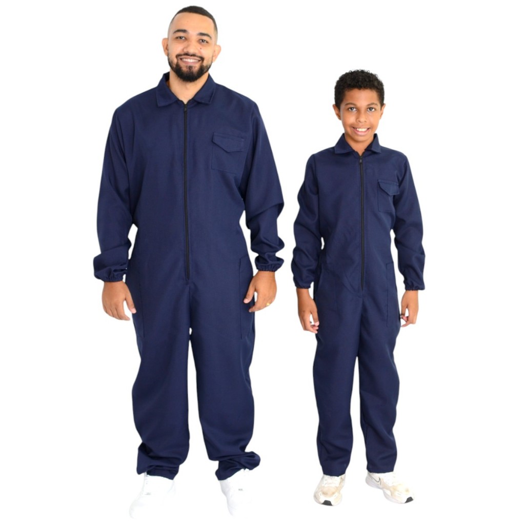 Macacão de Oxford Azul Marinho em Oferta na Shopee