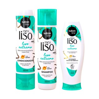 Kit Meu Liso Extremo com Defrizante Térmico | Salon Line em Oferta na Shopee
