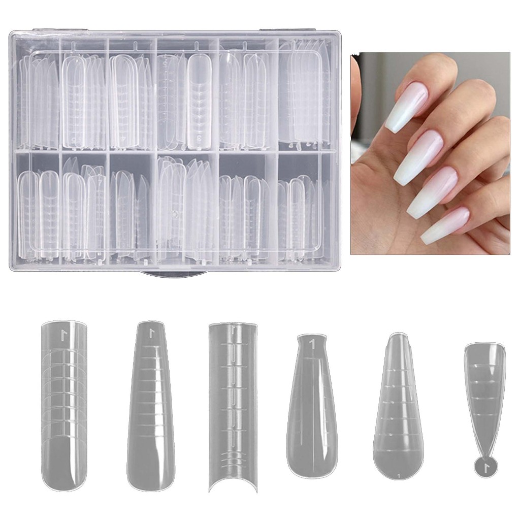 120u Molde F1 Bailarina Quadrado Almond Unha Gel Acrigel Polygel Alongamento