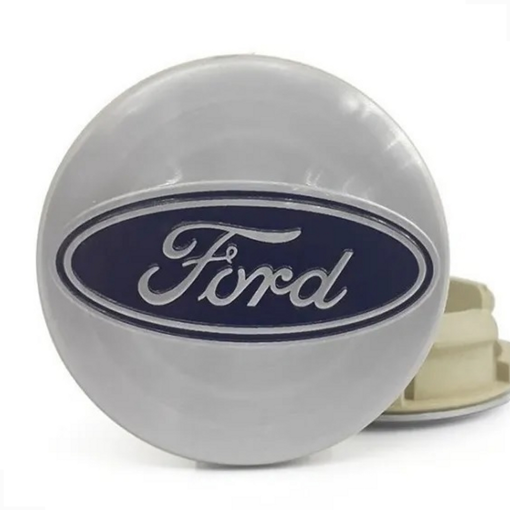 Kit 05 Calotinha Centro Miolo De Roda Ford Focus New Fiesta Prata 55mm