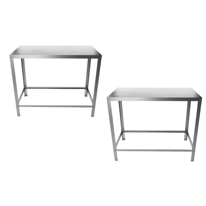 Combo Mesa Bancada Inox Simples Para Cozinha Veterinário Hospital