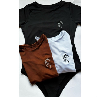 Body feminino cavalo bordado em Oferta na Shopee