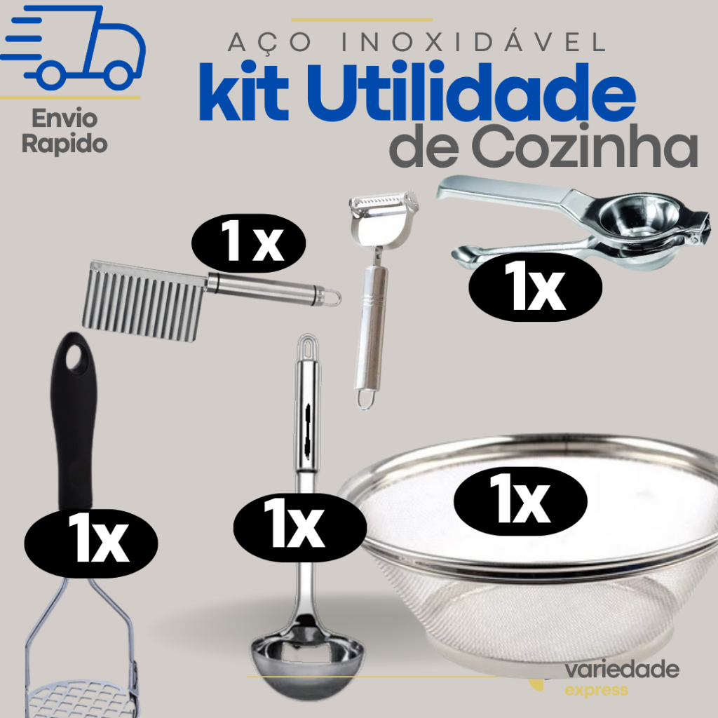 Utensilios de Cozinha Concha Para feijão, Amassador de Batata, Escorredor e Mais