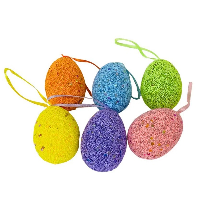 Ovinhos de isopor coloridos para Páscoa , Decoração, Lembrancinha, enfeites kit com 6 Ovinhos