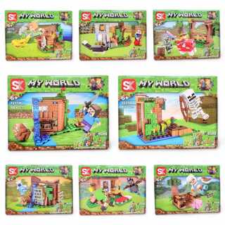 Kit Blocos de Montar Mine World 100+ Pcs Manual Instrutivo.