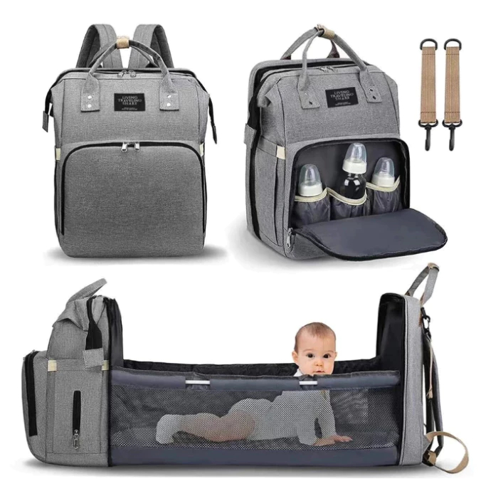 Mochila Bolsa Maternidade Térmica que vira Berço Multifunções Impermeável MY001