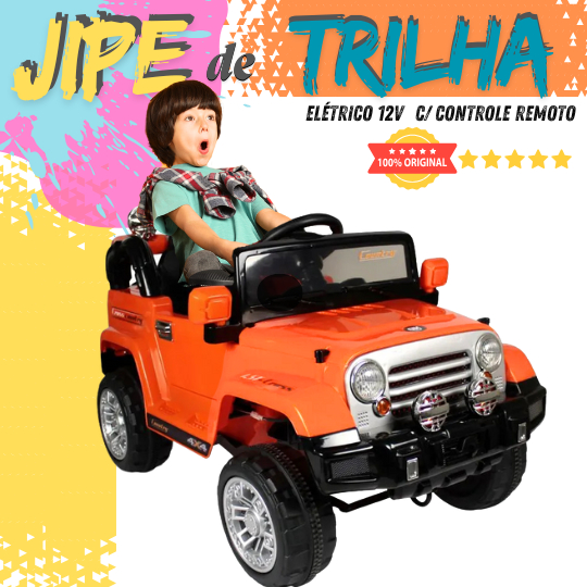 CARRO ELÉTRICO INFANTIL JIPE DE TRILHA 12V BEL C/ CONTROLE REMOTO