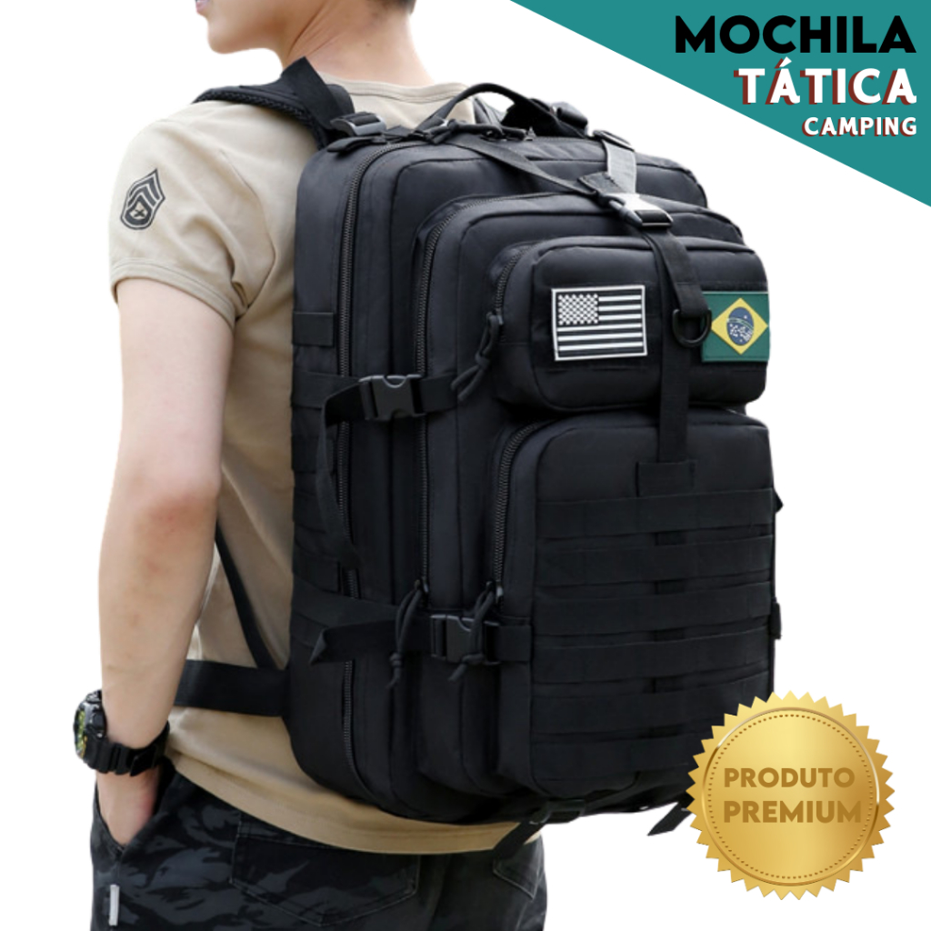 Mochila Militar Tatica Reforçada Impermeável 50 Litros Camping - BNVT