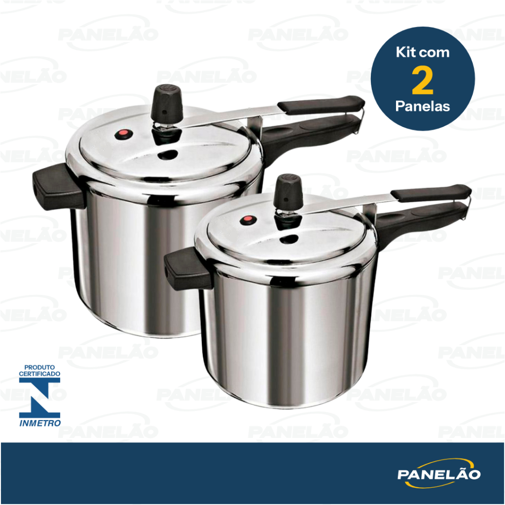 KIT COM 2 PANELAS DE PRESSÃO ASJ ALUMINIO POLIDA VÁRIOS KITS + ENVIO RÁPIDO