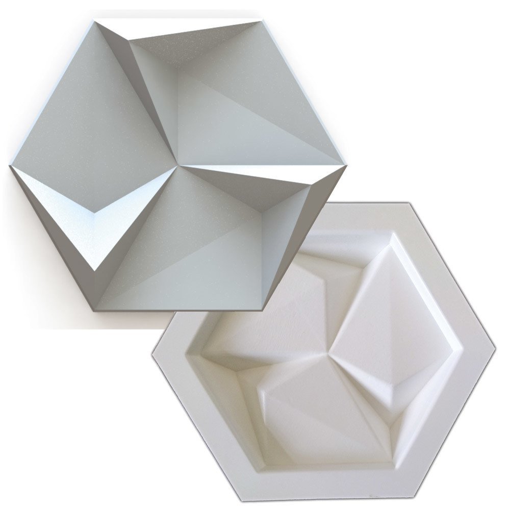 Fôrma 3d Hexagonal Para Produzir Peças de Gesso ou de Cimento 3d 25x21,5cm IN221