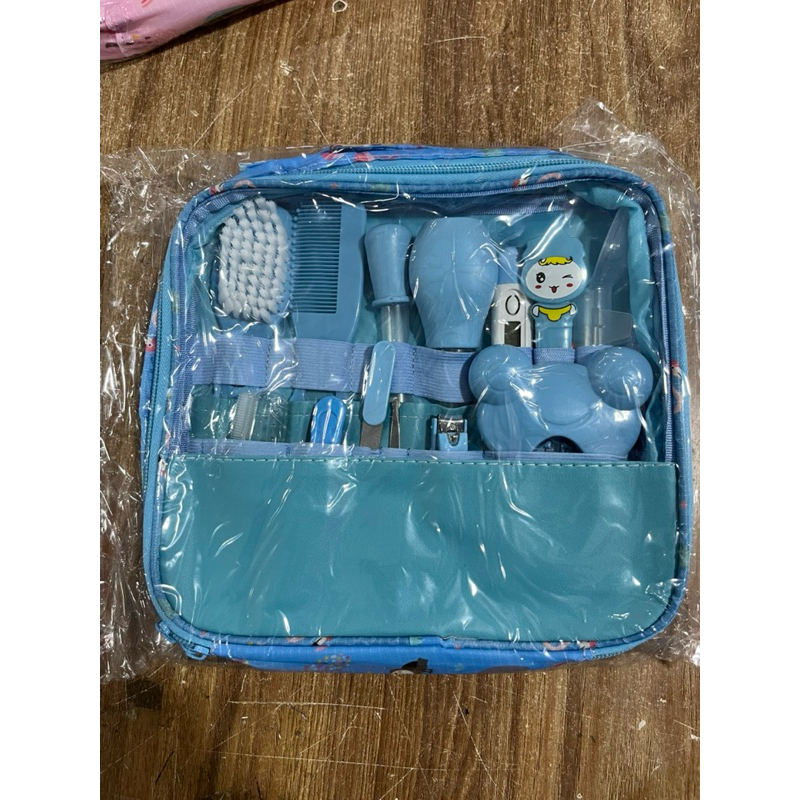 kit bebê recém nascido cuidados higiene bem estar 13 peças personalizado azul e rosa