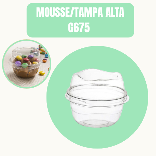 Pote para Mousse Tampa Alta 70ml Galvanotek G675 | Embalagem para Doces e Sobremesas em Oferta na Shopee
