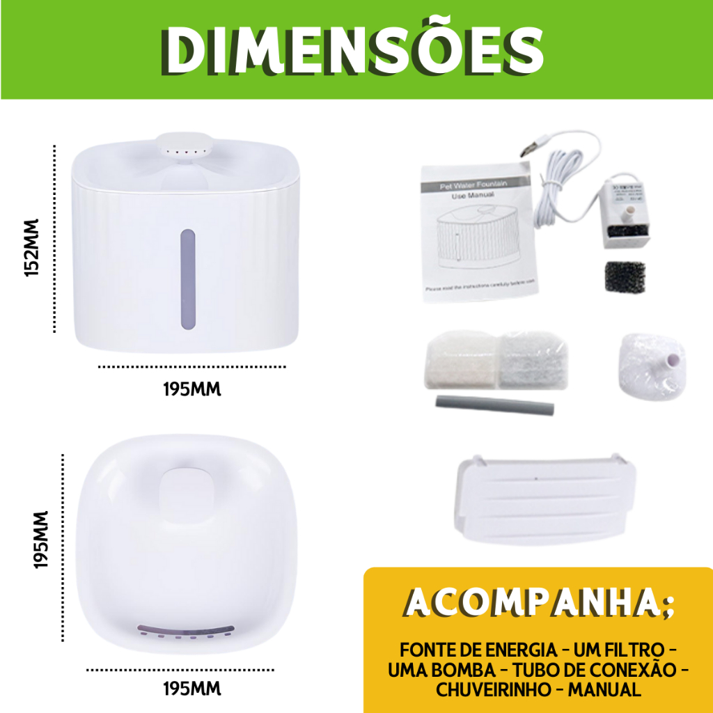 Bebedouro Elevado Para Pets Fonte de Água Automática - Nosso Lar