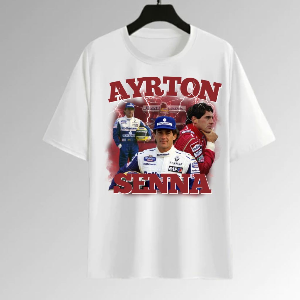 Camisa Camiseta Oversized Premium Confortável Lançamento Ídolo Lenda Ayrton Senna F1