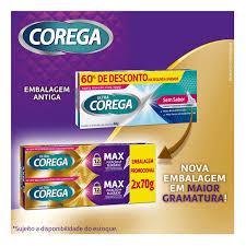 Kit Corega Ultra Fixador de Dentadura e Prótese Creme Max Fixação + Bloqueio Sem Sabor 70g 2 Unidades
