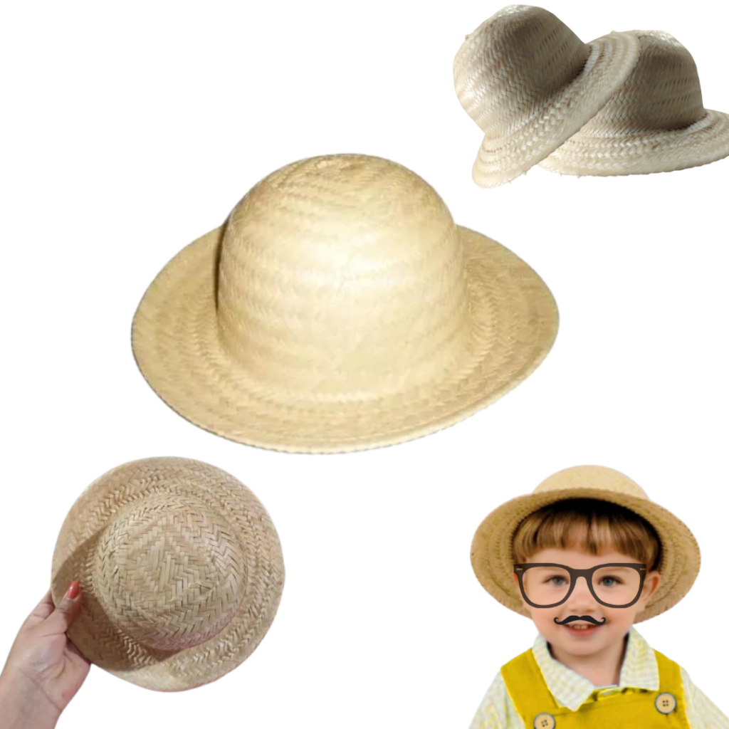 Kit 25 Chapéu de Palha Fofão Guri Infantil Festa Junina São João Arraiá Rf801