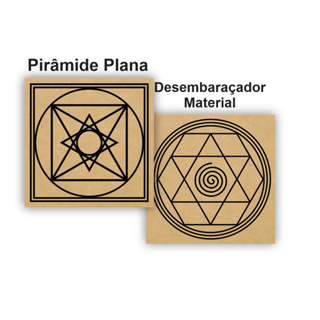 Kit 2 Gráficos Radiestesia MDF 3mm tamanho 20x20cm Pirâmide Plana e Desembaraçador Material em Oferta na Shopee