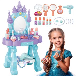 Penteadeira Infantil Castelo Emite Luz e Som Princesa com 15 Acessórios de Beleza em Oferta na Shopee