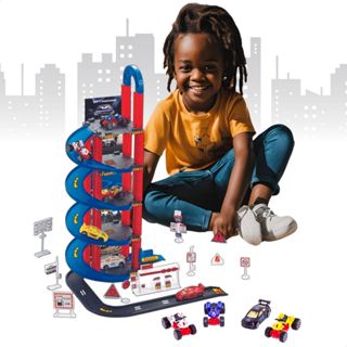 Pista de Carrinhos Estacionamento Brinquedo Infantil Corrida em Oferta na Shopee