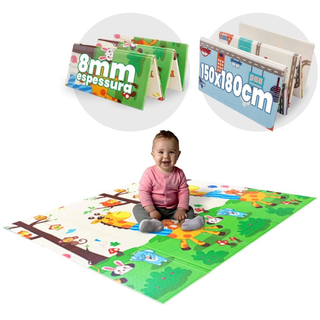 Tapete Infantil de Atividades Dupla Face Tatame Emborrachado