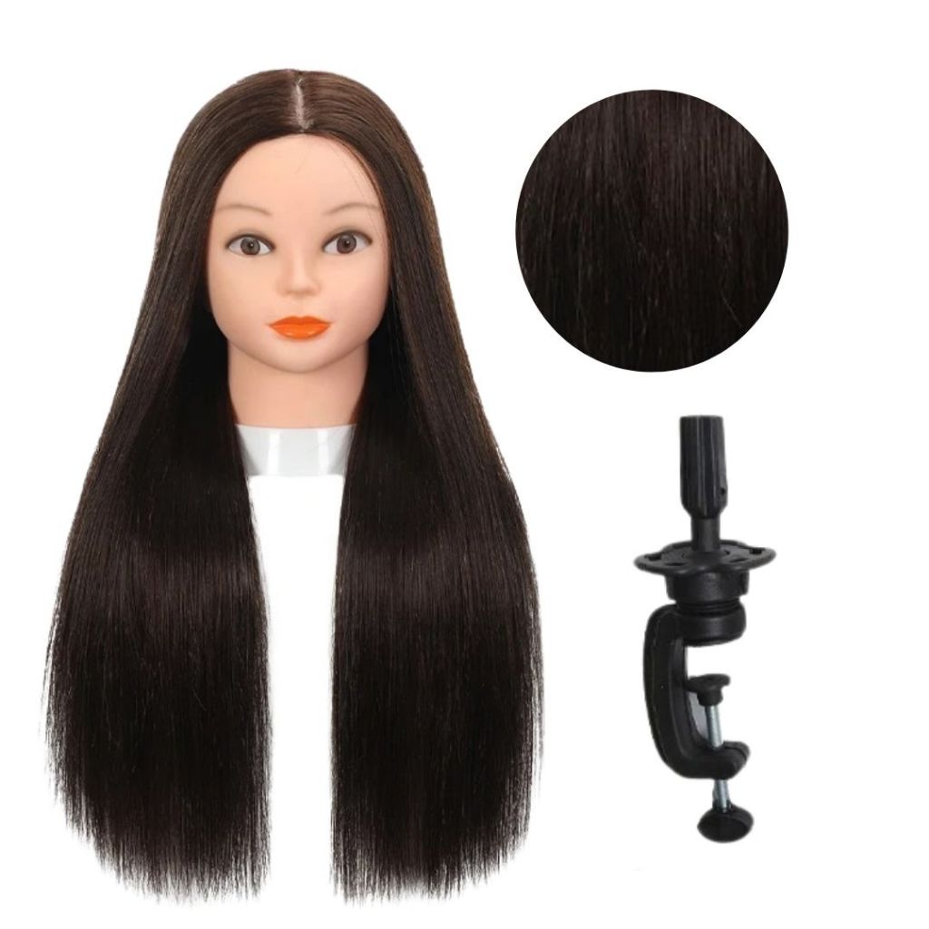 Cabeça De Treino Boneca Manequim Cabelo Orgânico + Suporte Cores em Oferta na Shopee