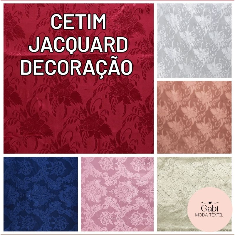 3 Metros de Tecido Cetim Jacquard Jacar Jakar Decorações 2 mts comp x 1,50 mt largura